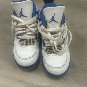 Kids White and Blue Sneakers